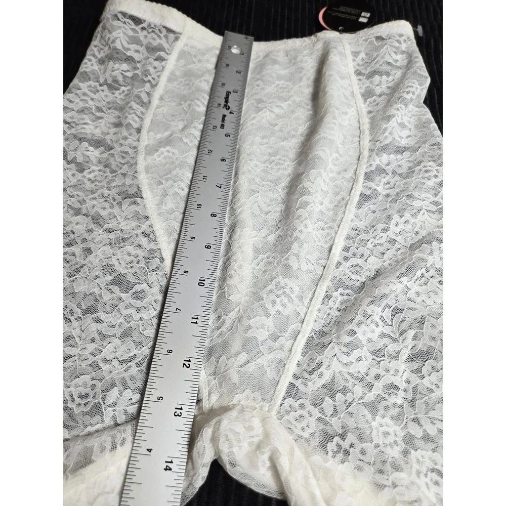 Joyshaper White Floral Lace Shapewear Shorts High Waist Safety Pants Small NEW